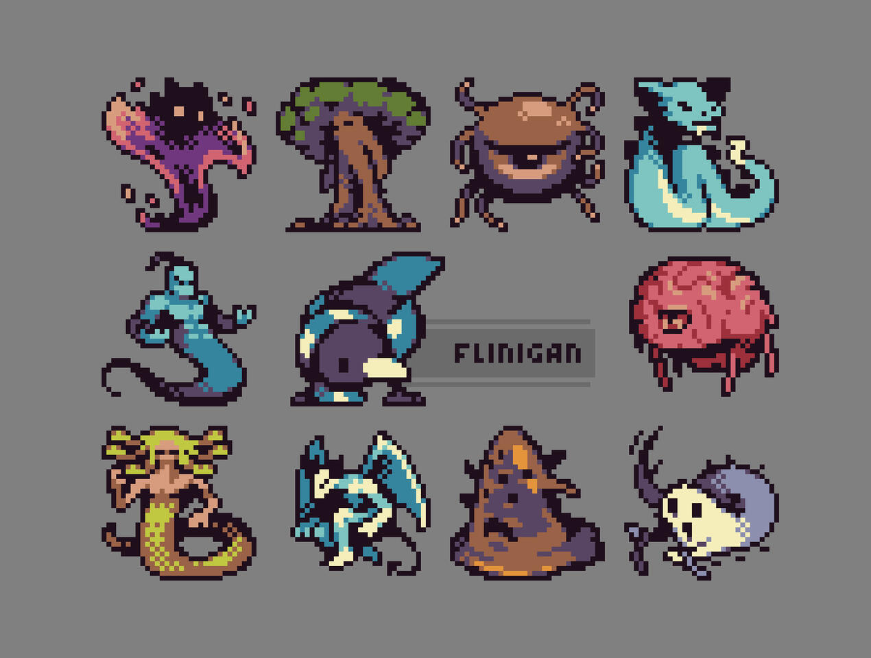 RotMG enemies as retro sprites